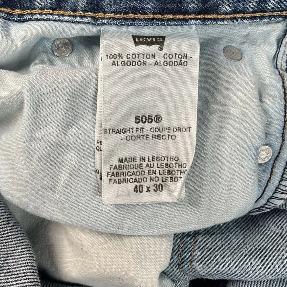 Levi's 505 Straight Fit Mens 40x30( see pcs) blue‎ medium  Wash Denim Jeans